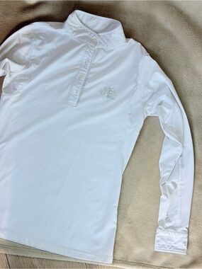 Kingsland Mimi equestrian long sleeve white show shirt M